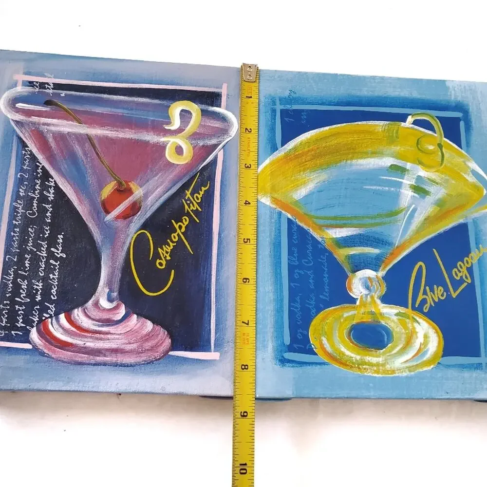 Artwork Painting Pieces with Cocktails and Recipes